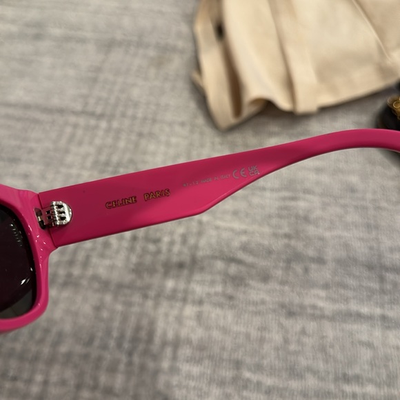 CELINE Monochroms 03 56MM Square Sunglasses in shiny pink, worn once - Picture 5 of 9